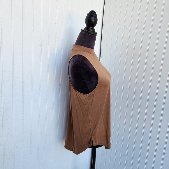 American Eagle soft sexy Camel Turtleneck Short Sleev Tank Lighweigh Top Modal M - Picture 4 of 10